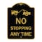 Signmission No Stopping Anytime W/ Tow Away Graphic, Black & Gold Aluminum Sign, 18" x 24", BG-1824-23581 A-DES-BG-1824-23581 - alternate 1